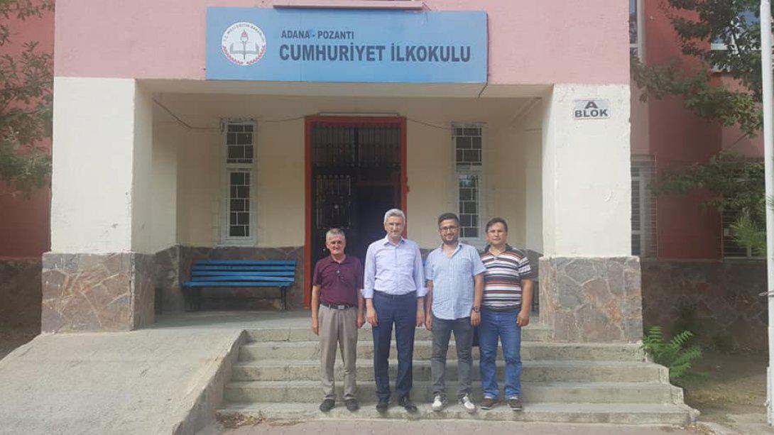 İlçe Milli Eğitim Müdürümüz Hüdaverdi YILDIZ, Şehit Sefa İzbudak Ortaokulunu ve Cumhuriyet İlkokulunu ziyaret etti.