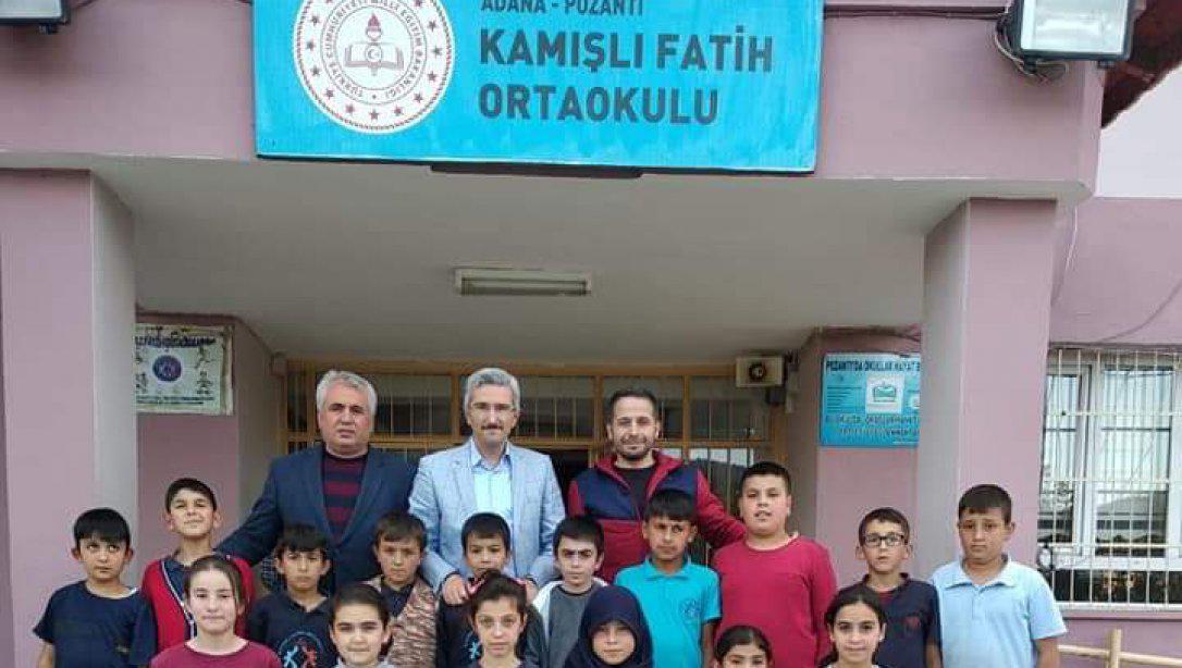 Milli Eğitim Müdürümüz Hüdaverdi YILDIZ Atatürk İlkokulunu, Kamışlı Fatih İlkokulunu ve Kamışlı Fatih Ortaokulunu ziyaret etti